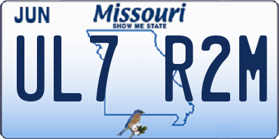 MO license plate UL7R2M