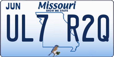 MO license plate UL7R2Q