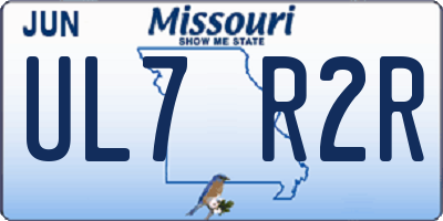 MO license plate UL7R2R