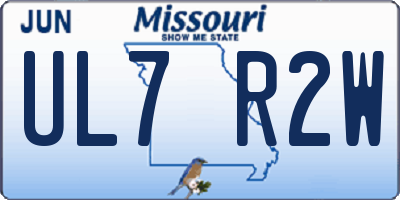 MO license plate UL7R2W