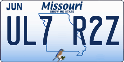 MO license plate UL7R2Z