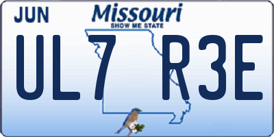 MO license plate UL7R3E