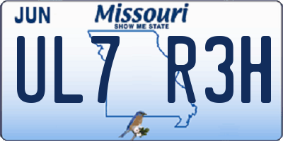 MO license plate UL7R3H