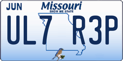 MO license plate UL7R3P