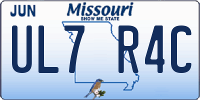 MO license plate UL7R4C
