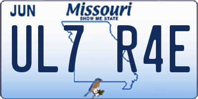 MO license plate UL7R4E