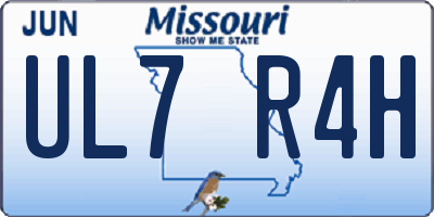 MO license plate UL7R4H