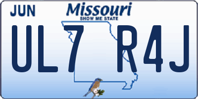 MO license plate UL7R4J