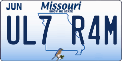 MO license plate UL7R4M