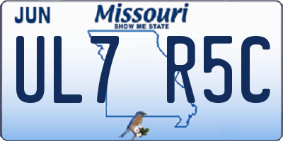 MO license plate UL7R5C