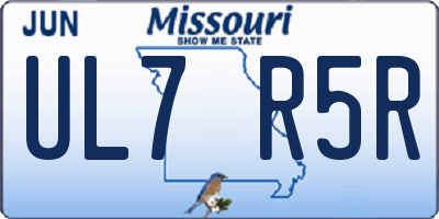 MO license plate UL7R5R
