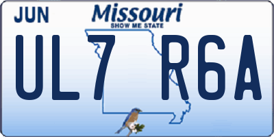 MO license plate UL7R6A