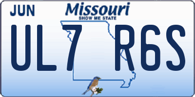 MO license plate UL7R6S