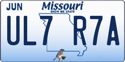 MO license plate UL7R7A