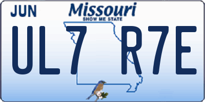 MO license plate UL7R7E