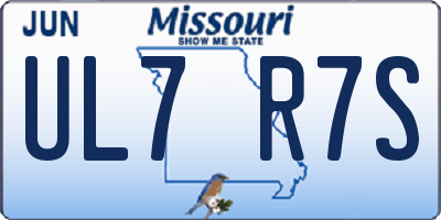 MO license plate UL7R7S