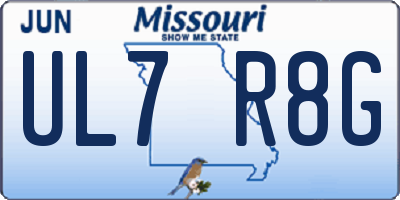 MO license plate UL7R8G