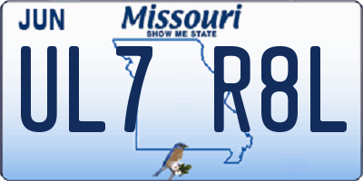 MO license plate UL7R8L