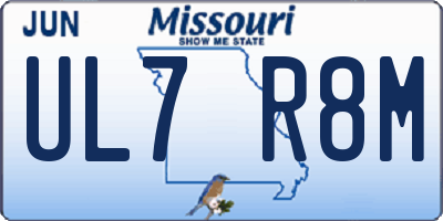 MO license plate UL7R8M