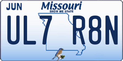 MO license plate UL7R8N