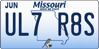 MO license plate UL7R8S