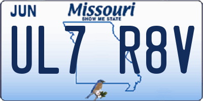 MO license plate UL7R8V