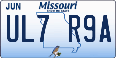 MO license plate UL7R9A