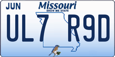 MO license plate UL7R9D
