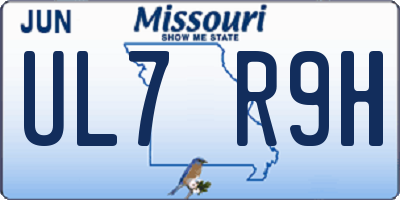 MO license plate UL7R9H