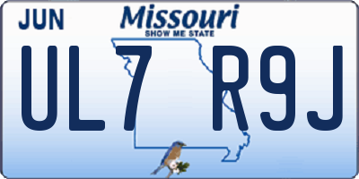 MO license plate UL7R9J