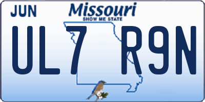 MO license plate UL7R9N