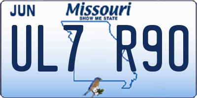 MO license plate UL7R9O
