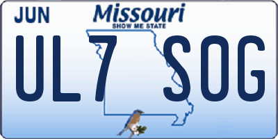 MO license plate UL7S0G