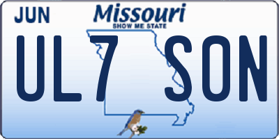 MO license plate UL7S0N