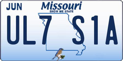 MO license plate UL7S1A