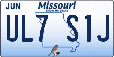 MO license plate UL7S1J