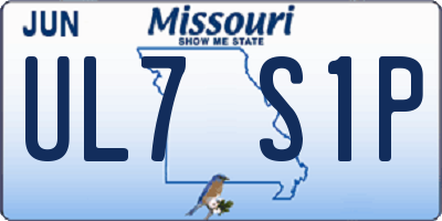 MO license plate UL7S1P