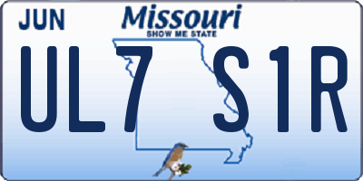 MO license plate UL7S1R