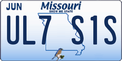 MO license plate UL7S1S