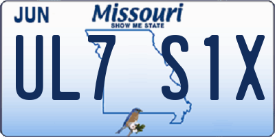 MO license plate UL7S1X