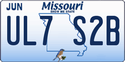 MO license plate UL7S2B