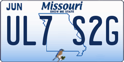 MO license plate UL7S2G