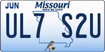 MO license plate UL7S2U