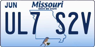 MO license plate UL7S2V