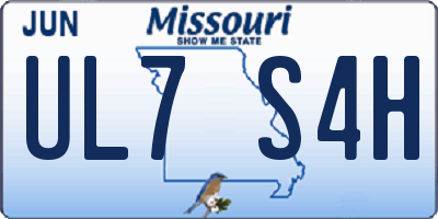 MO license plate UL7S4H
