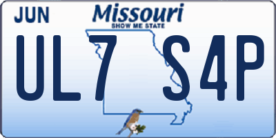 MO license plate UL7S4P