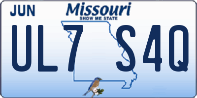 MO license plate UL7S4Q