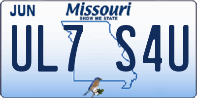 MO license plate UL7S4U