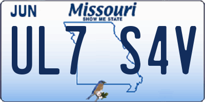 MO license plate UL7S4V