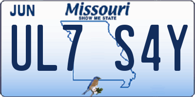 MO license plate UL7S4Y